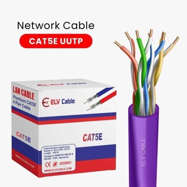 Cat5e cable ethernet Utp 23 awg 4 pair 305M violet color