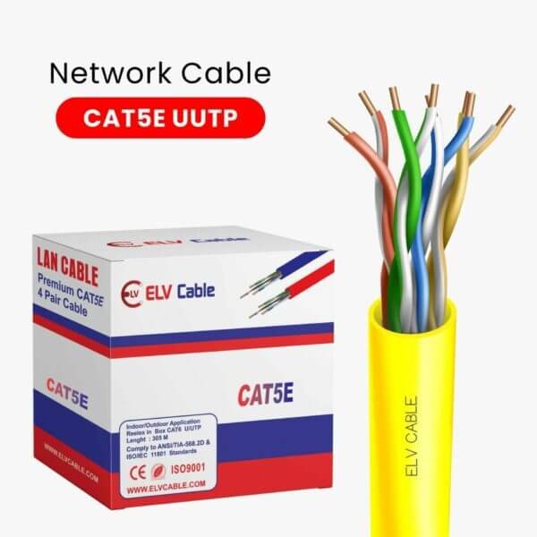 Cat6 U-Utp 4pair cable 305M Yellow Color