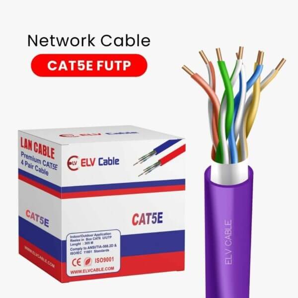  Cat5e F/Utp 4 pair 23 awg cable 305M Violet Color