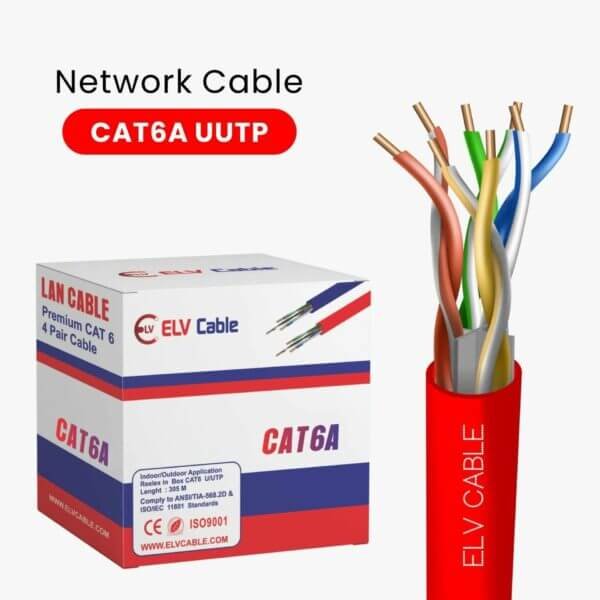 Cat6a U-Utp 23awg 4pair cable Red Color