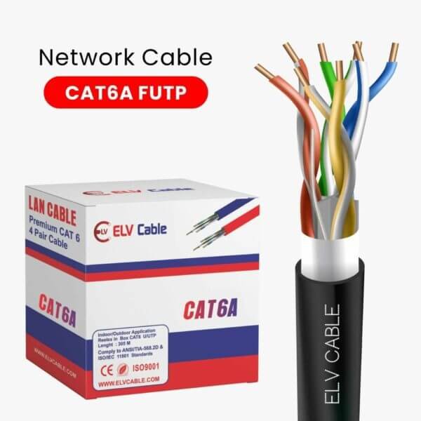 Cat6a F-Utp 23awg Ethernet Black Color 305m