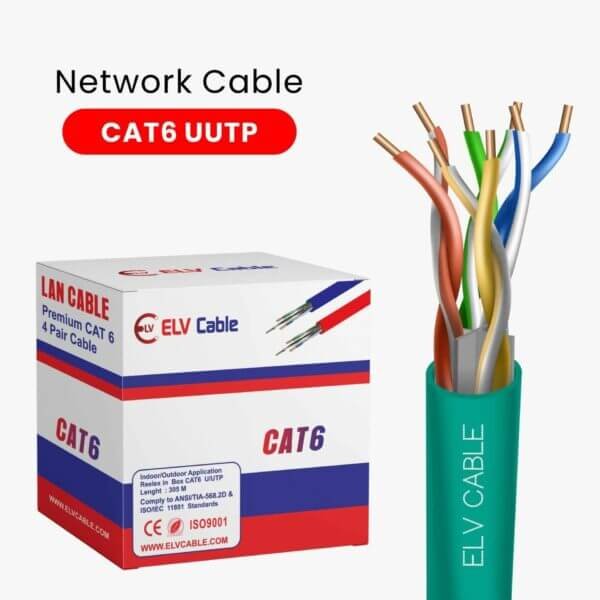 Cat6 Utp 24awg 4 pair ethernet cable 305M Aqua
