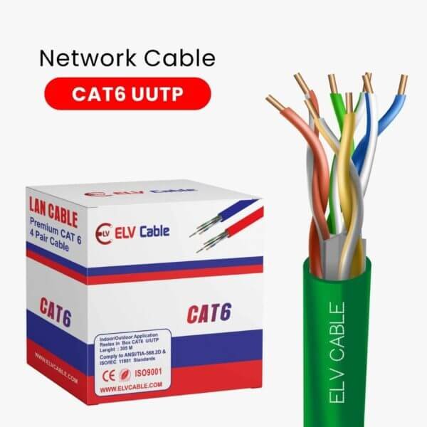 305M Green Cat6 Utp data cables 23 awg