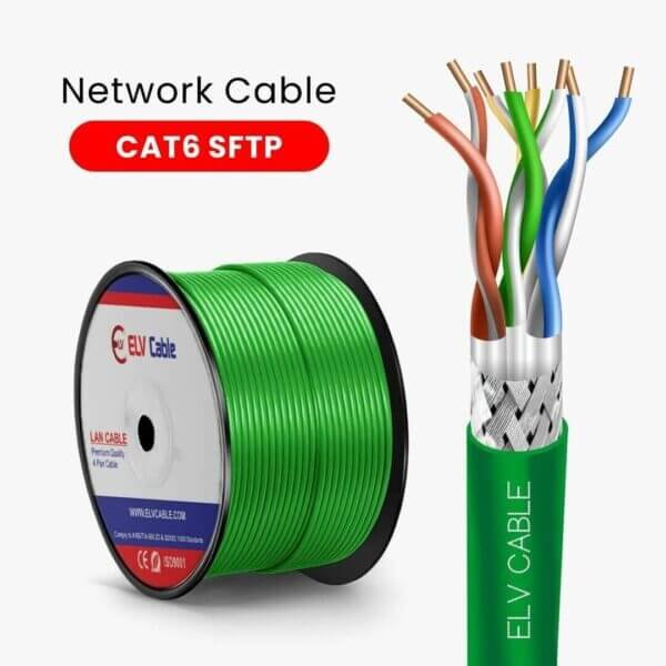 Cat6 S-Ftp 23awg 4pair cable Green Color